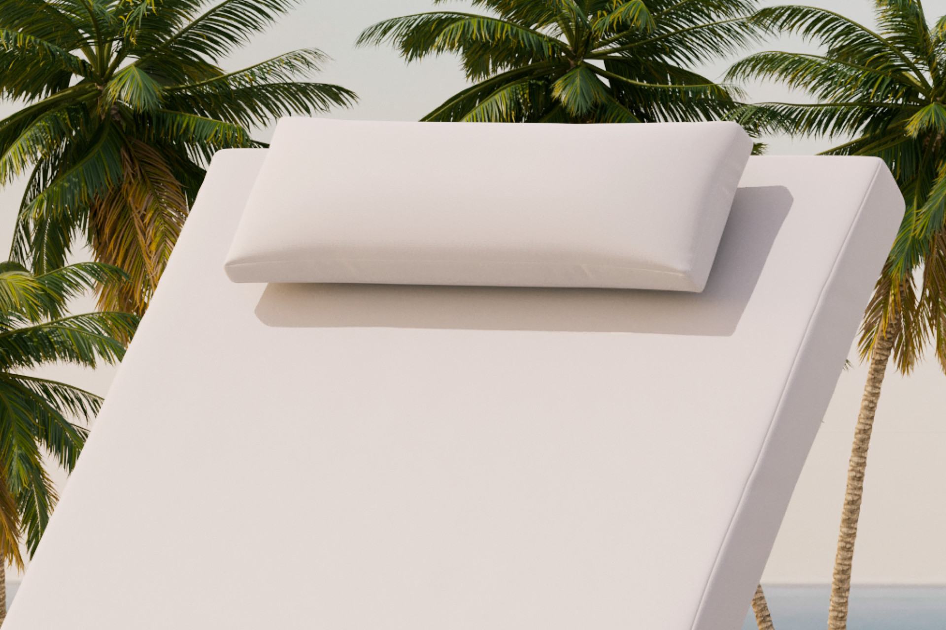 Gartenliege Creme inkl. Auflage und Nackenkissen Rückenlehne verstellbar wetterfest UV-beständig