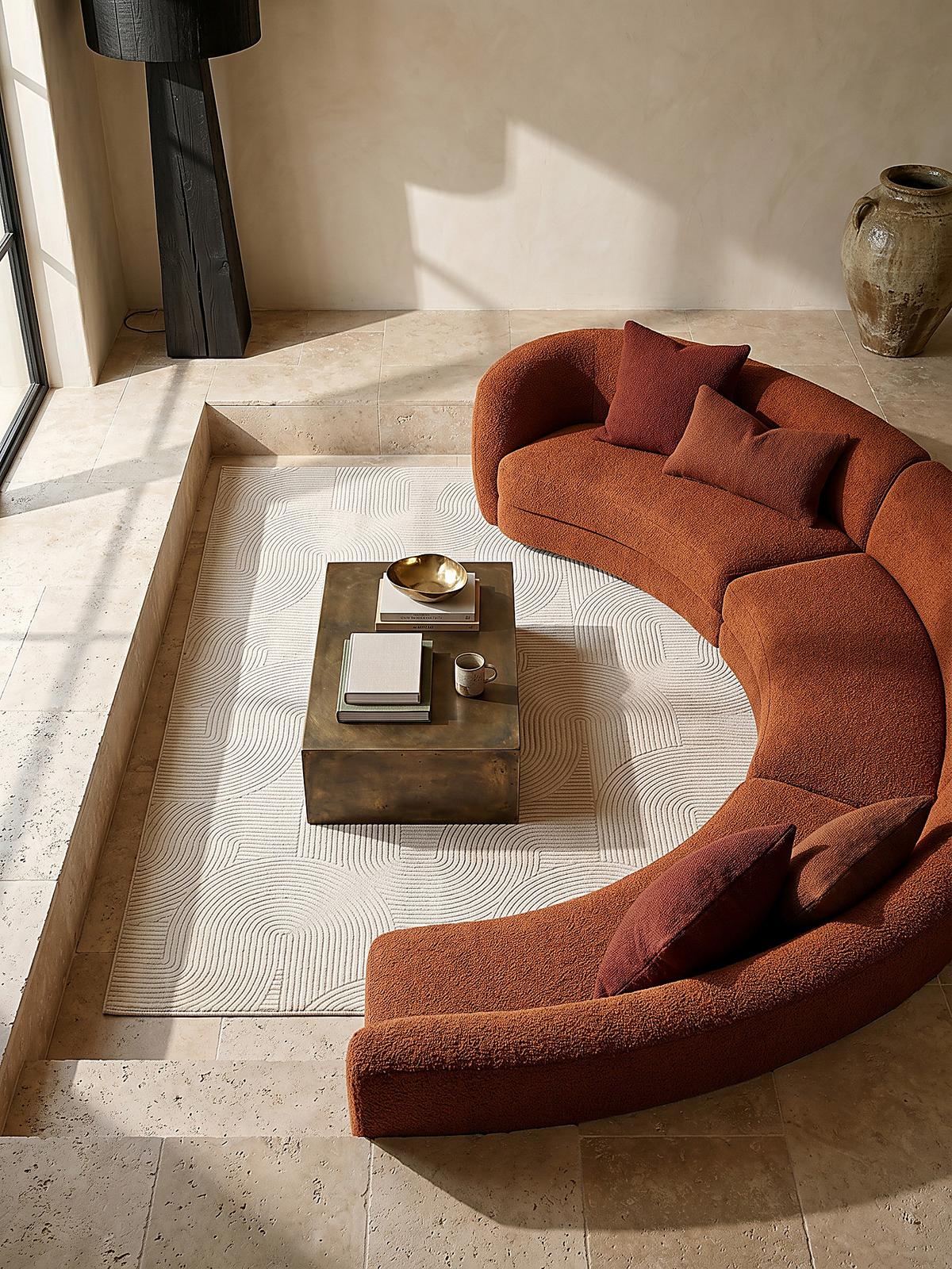 KURZFLORTEPPICH Antirutsch Geometrisch DALAR Polypropylen Creme 200 x 200 cm - Beige, Textil (200/200cm) - KADIMA DESIGN