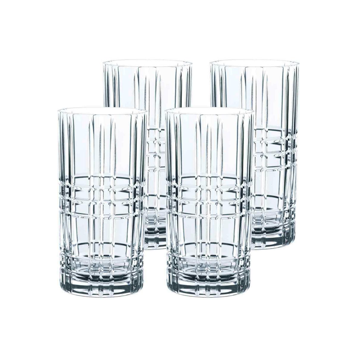 LONGDRINKGLÄSER Square transparent 445 ml 4er Set - Transparent, Glas (0.445L) - Nachtmann