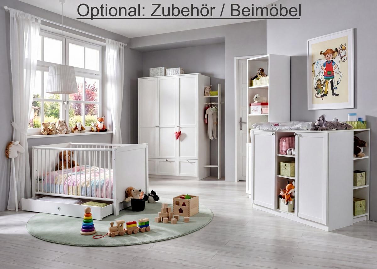 WICKELKOMMODEN-UNTERSCHRANK B35/H91/T38 cm, passend zum Babyzimmer Landhausstil Weiß (22800-22804) / 22800-03 - Weiß, Holzwerkstoff/Metall (35/91/38cm) - luma-home