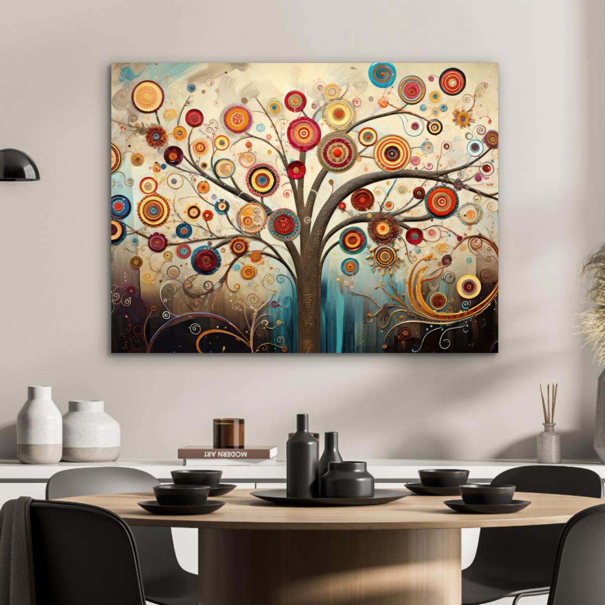 METALLBILD Baum - Baum des Lebens - Farbe 80x60 cm - Braun, Metall (80/60cm) - MuchoWow