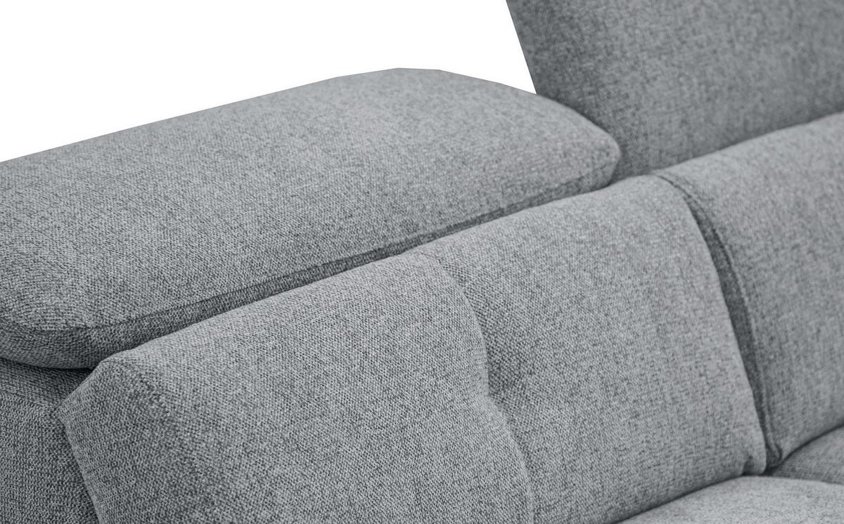 SOFA AVENA 3-Sitzer mit 1 Relaxfunktion, grau - Grau, Holzwerkstoff/Textil (204/80/108cm) - Wozimo