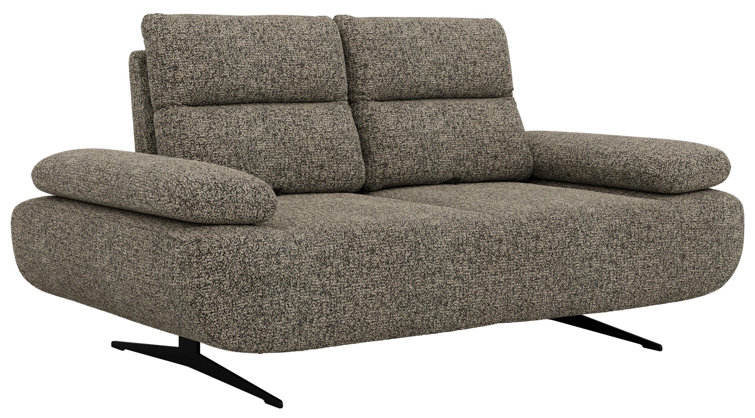 2-SITZER SOFA SORAE - Grau Stukture - Schwarz/Grau, Textil/Metall (182/94/107cm) - MKS