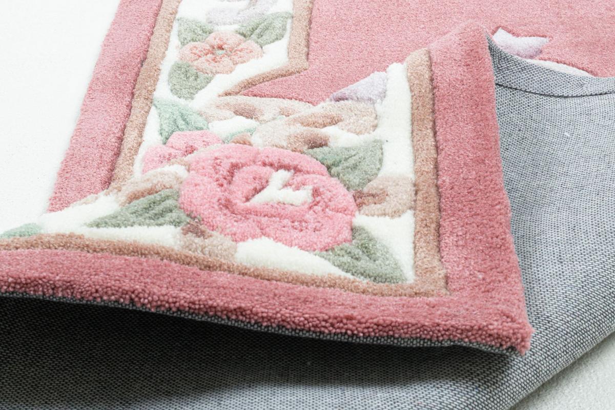 HANDTUFTTEPPICH Ming Bettumrandung 70x600 cm - Rosa, Textil (70/600cm) - THEKO