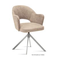 ARMLEHNSTUHL drehbar (4er-Set) Davinia 59x87x61 Edelstahl/Natur - Edelstahlfarben/Naturfarben, Kunststoff (61/87/59cm) - 58aufmkessel