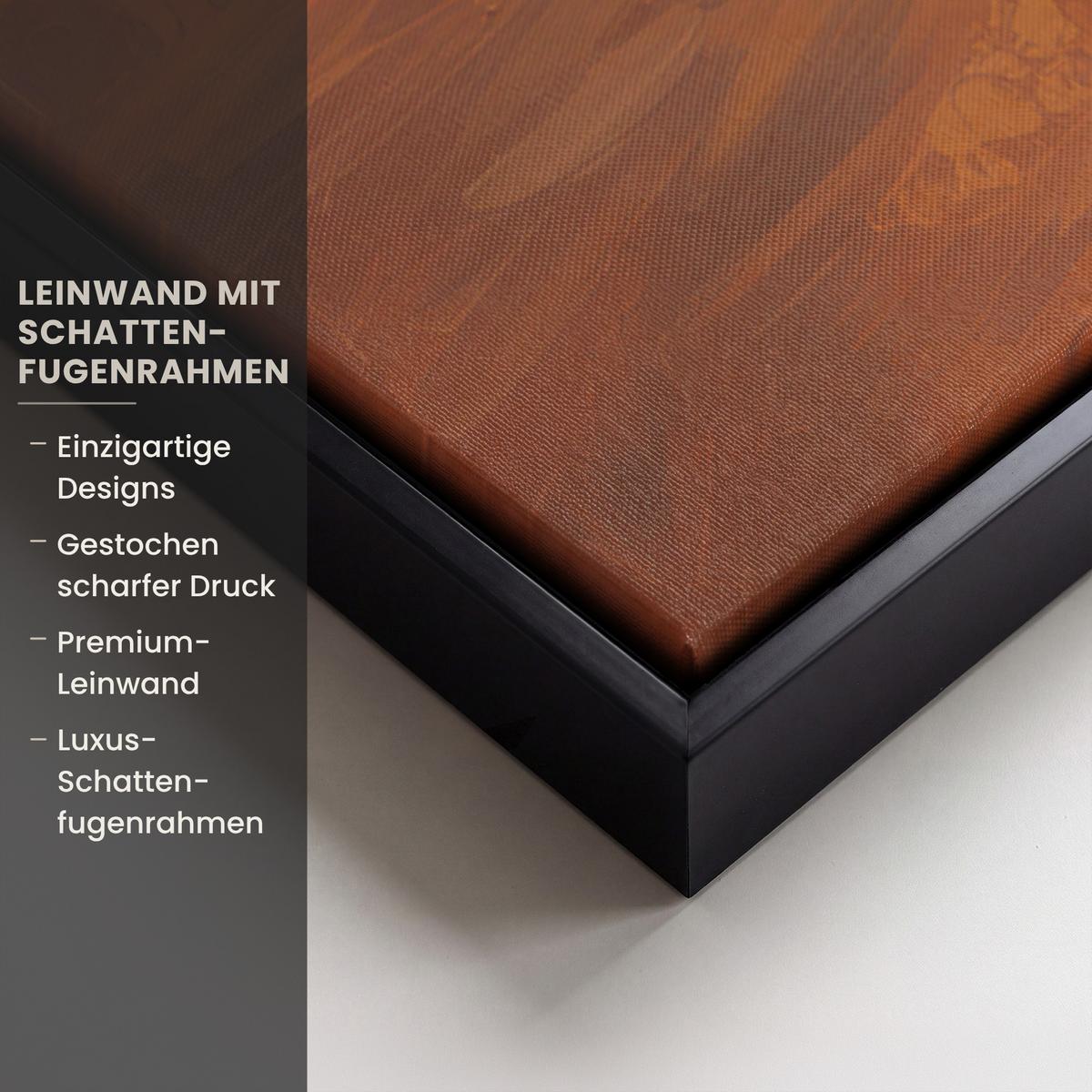 LEINWAND Bilder mit Rahmen - Abstrakt - Baum - Weiß - Blätter - 60x90 - Braun, Textil (60/90cm) - MuchoWow