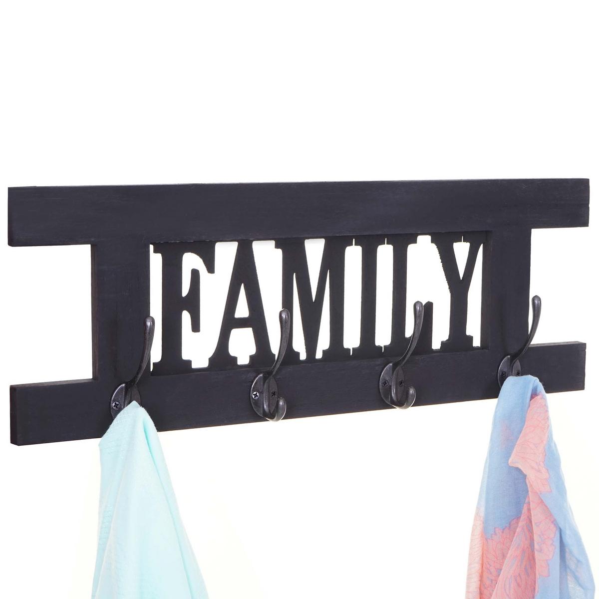 WANDGARDEROBE FAMILY SHABBY-LOOK Grau - Anthrazit, Holz (60/21/2cm) - MCW