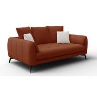 SOFA CALME 2,5-Sitzer, dunkelorange - Dunkelorange/Schwarz, Holz/Textil (199/92/108cm) - Wozimo