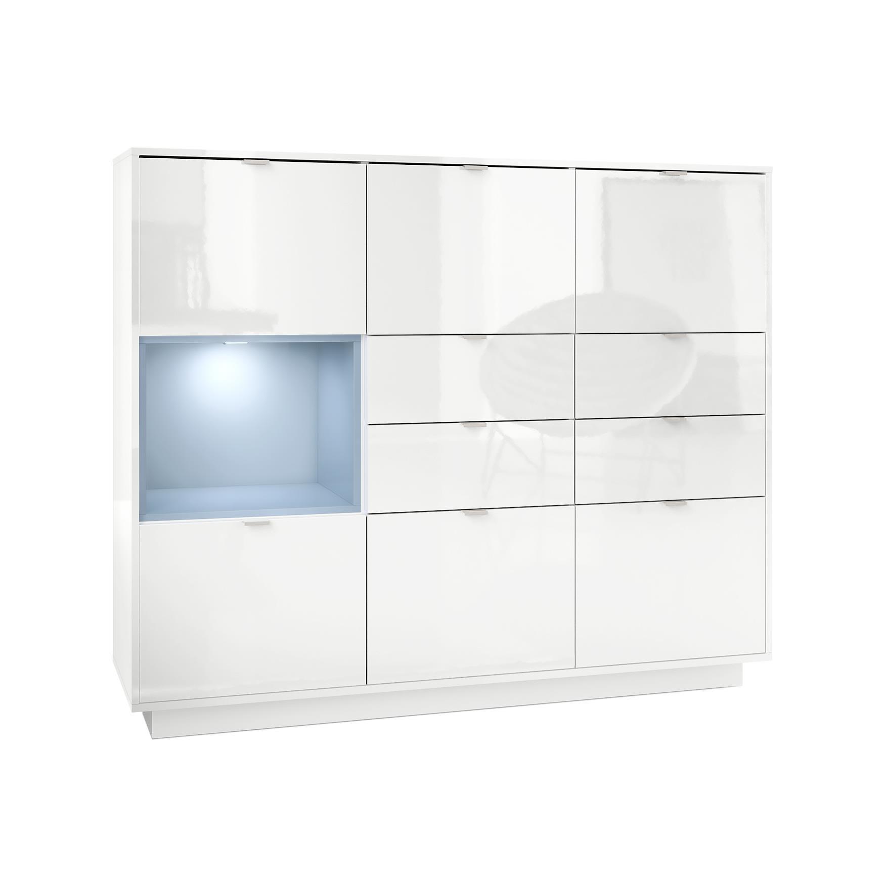 HIGHBOARD Metro Einsatz in Denim matt - Pastellblau, Holzwerkstoff (153/123/37cm) - Vladon