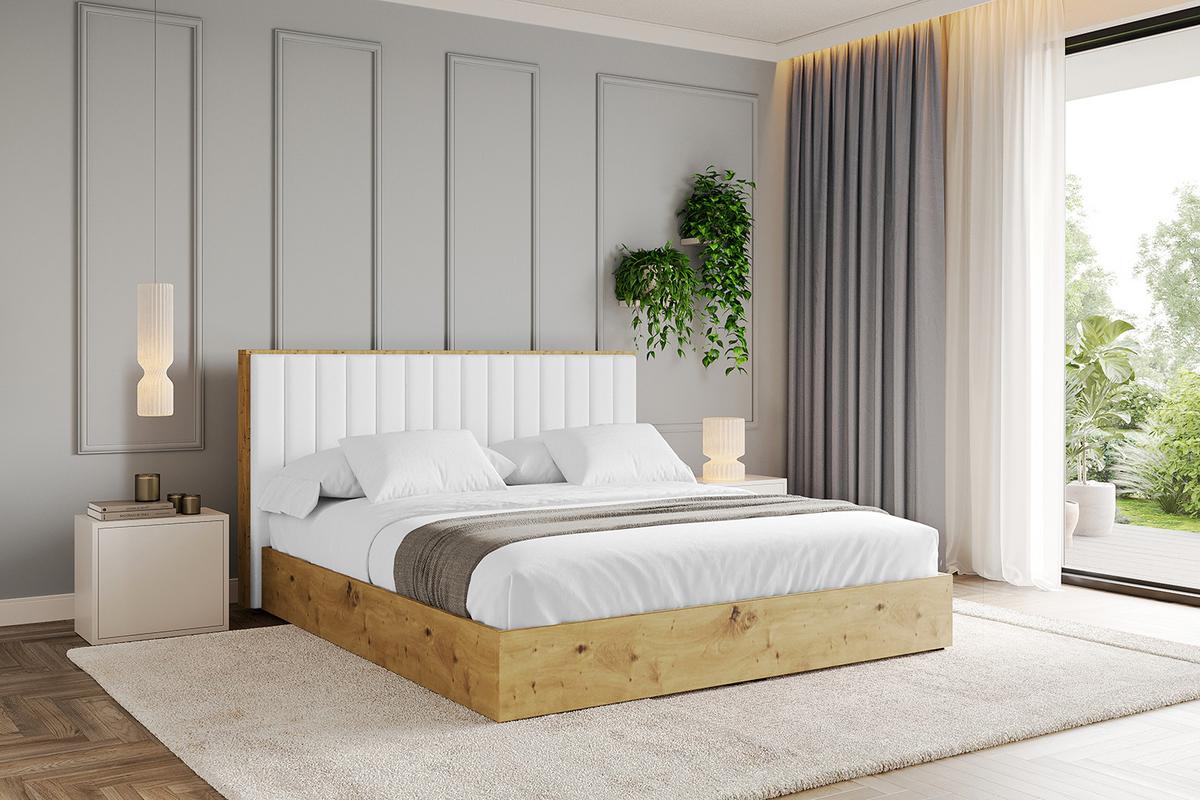 POLSTERBETT mit Bettkasten und Lattenrost, Bett mit Matratze H3/H4 - ENZO4 180x200 Weiß Kunstleder - Weiß Hochglanz, Holzwerkstoff/Textil (180/200cm) - ALTDECOR