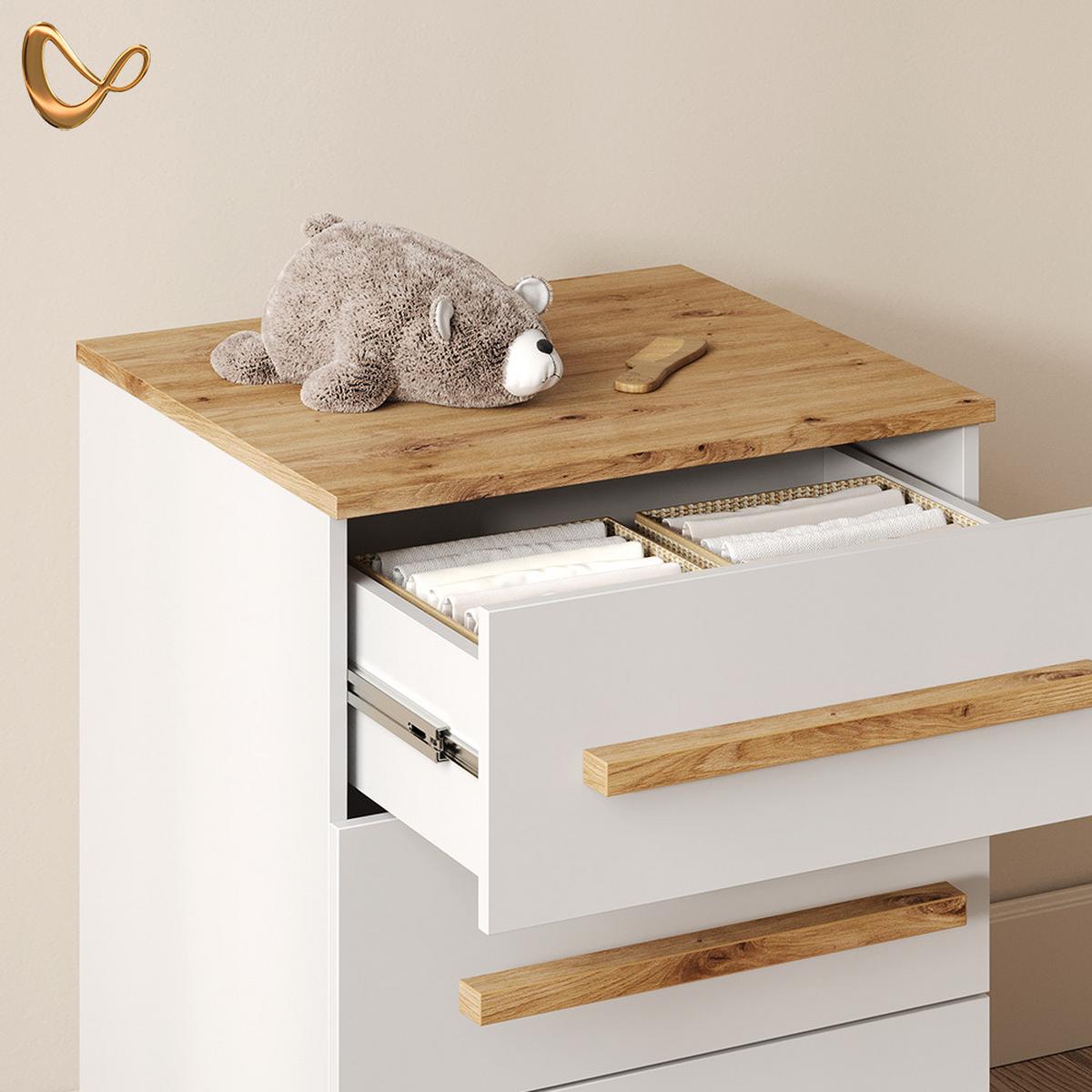 KOMMODE Mailo Weiß/Artisan 60 x 88 cm mit Tür - Weiß/Eiche Artisan, Holzwerkstoff (60/88/53.4cm) - Livinity®