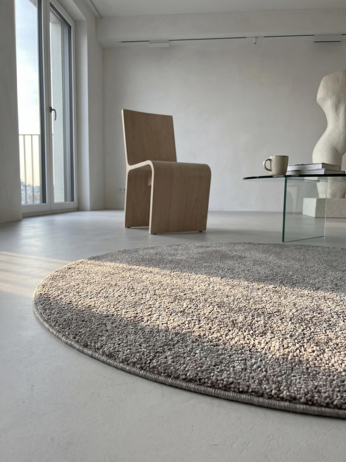 TEPPICH Kurzflor MAIN in Beige, einfarbig, Ø 200 cm - Beige, Textil (200/200cm) - KADIMA DESIGN