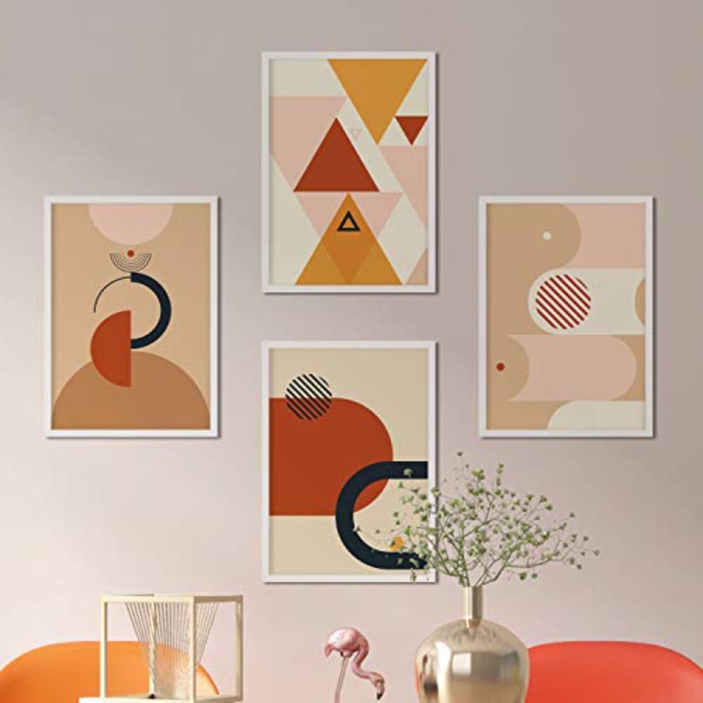 POSTER Set mit 4 Konstruktivität, Saharasand A4 Schwarzer Rahmen - Schwarz, Papier (29.7/3cm) - Nacnic