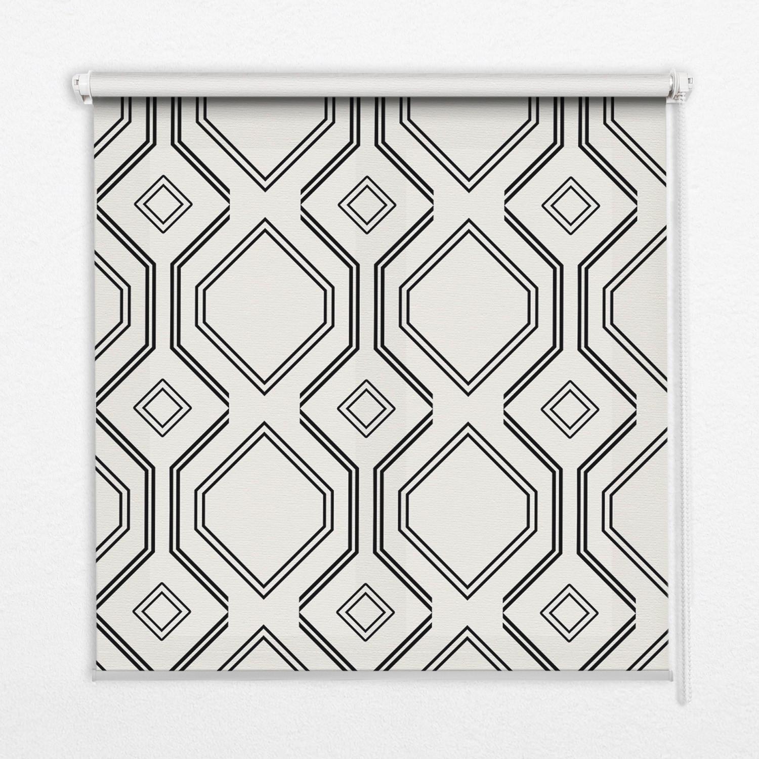 INNENROLLO - Fensterrollo - Rollo - 100x140 cm - Rautenillusion - Weiß, Kunststoff (100/140/0.5cm) - TULUP