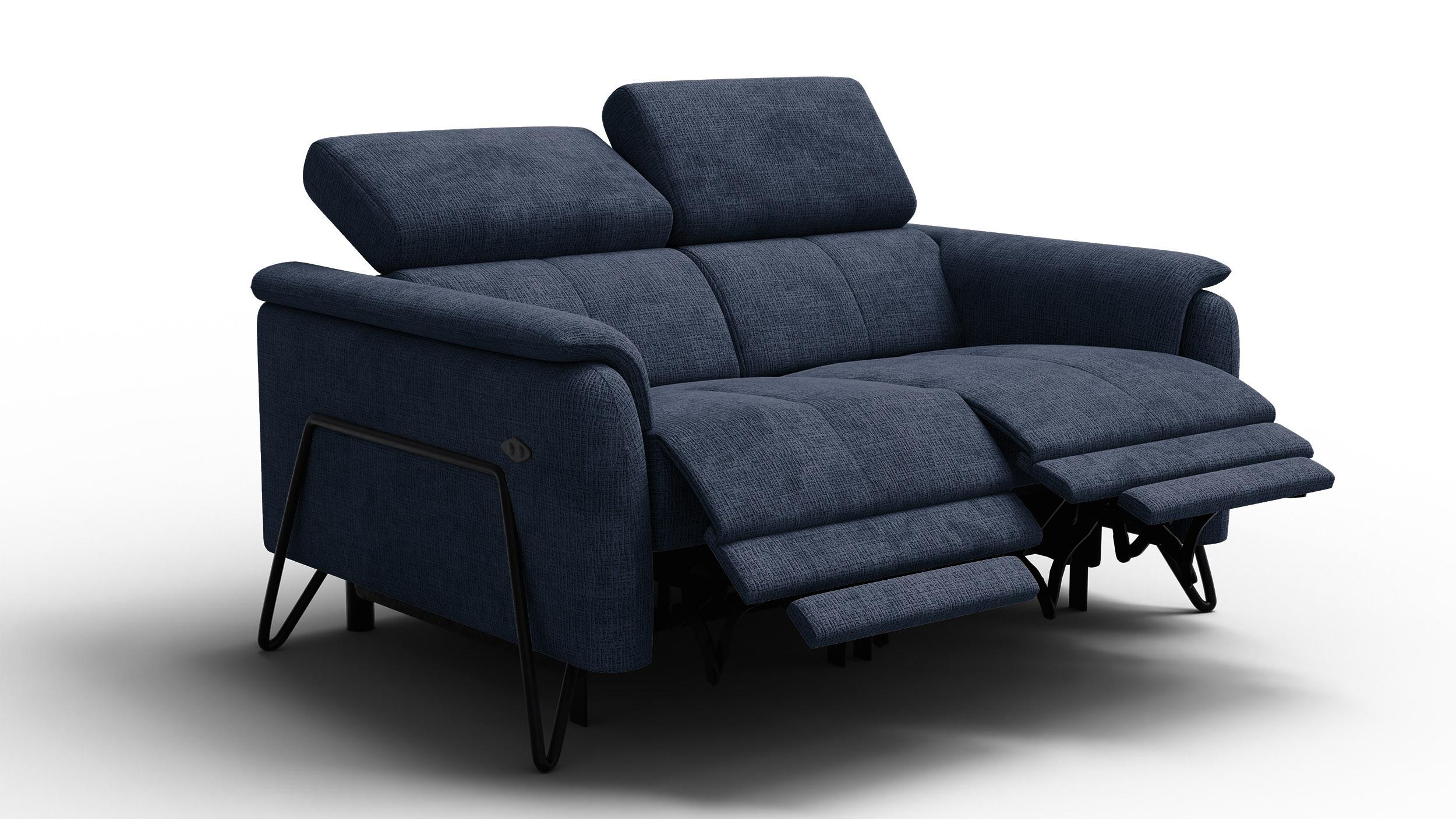 RELAXSOFA RODEN 2-Sitzer, marineblau - Dunkelblau, Holz/Textil (152/82/103cm) - Wozimo