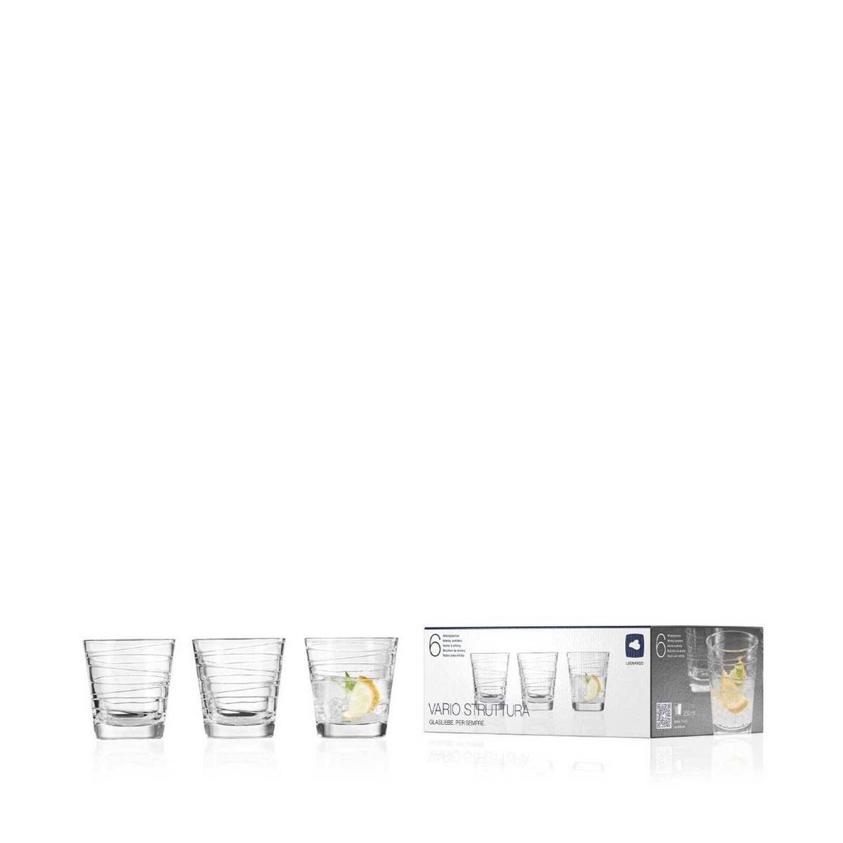 TRINKGLÄSER Vario Struttura transparent 250 ml 6er Set - Transparent, Glas (0.25L) - Leonardo Living