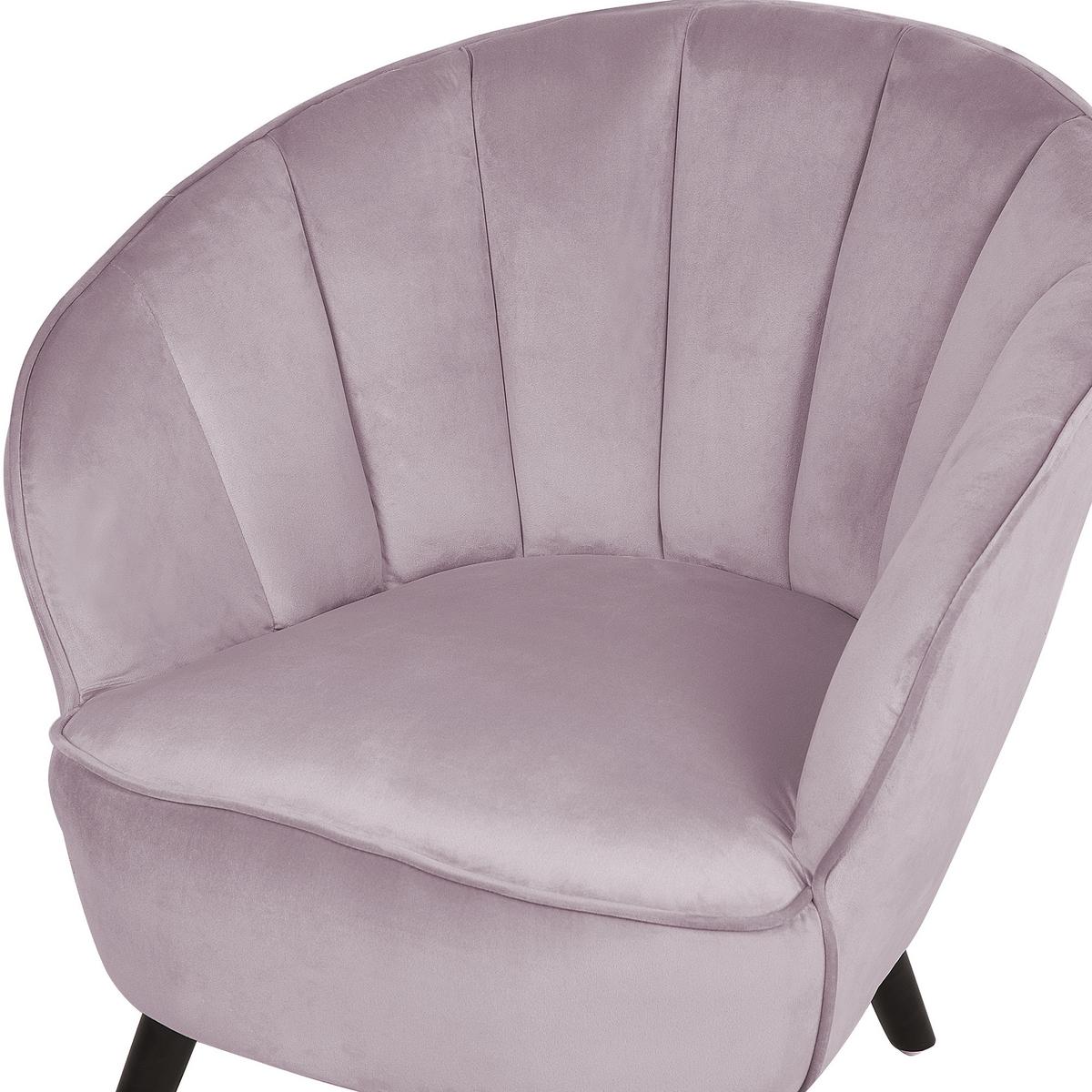 SESSEL Samtstoff Rosa Dala - Pink, Holz/Textil (74/76/77cm) - Beliani