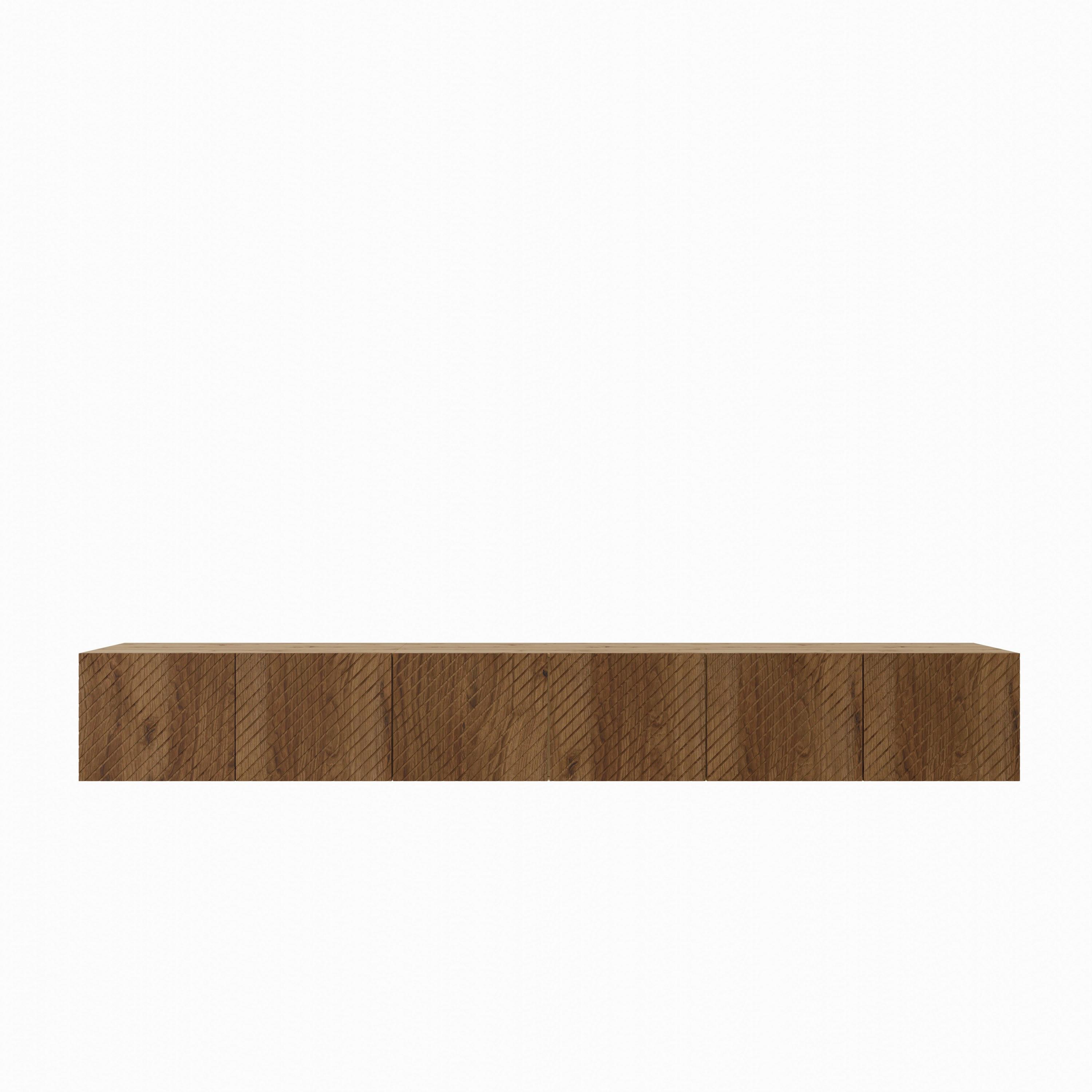 LOWBOARD CAVA 300/41/40 cm, Hängender TV-Schrank Eiche Artisan / Eichefarben - Eichefarben/Braun, Holzwerkstoff (300/41/40cm) - MASSENO