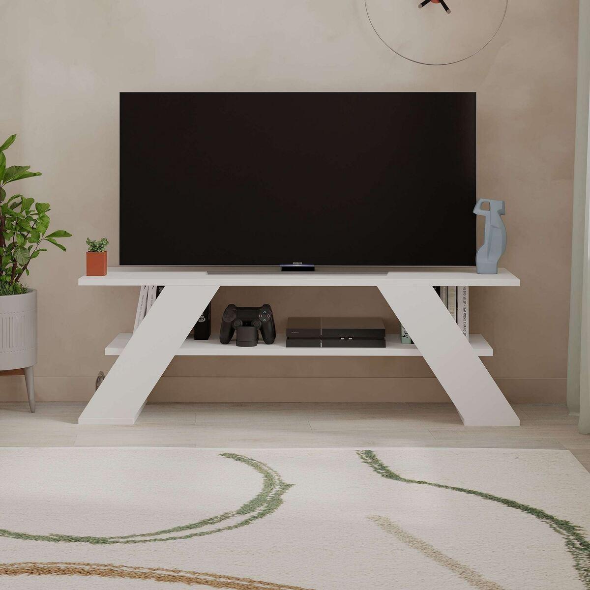 TV-MÖBEL 3 Regale L120 cm - Farfalla - Weiß, Holzwerkstoff (33.5/40/12.2cm) - Calicosy