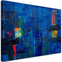 WANDBILD blau abstraktion wie gemalt - Blau, Textil (60/40cm) - Feeby
