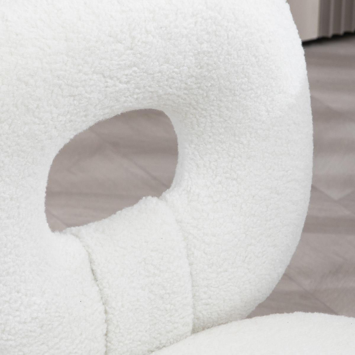 BÜROSTUHL Höhenverstellbarer Schreibtischstuhl Teddy-Vlies Drehstuhl Weiß - Weiß, Kunststoff (56/90/50cm) - HOMCOM