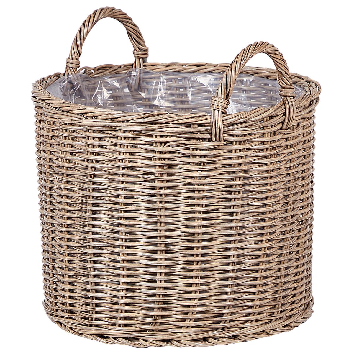 BLUMENKORB Braun Pendula - Braun, Kunststoff (29cm) - Beliani