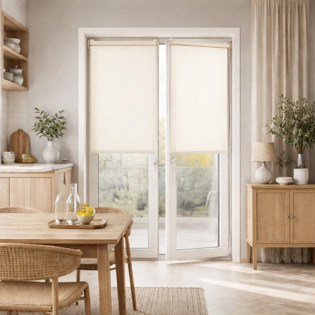 SCREEN-ROLLO Plus Easyfix Leinen 100x180 - Beige, Kunststoff (100/180/1cm) - STORESDECO