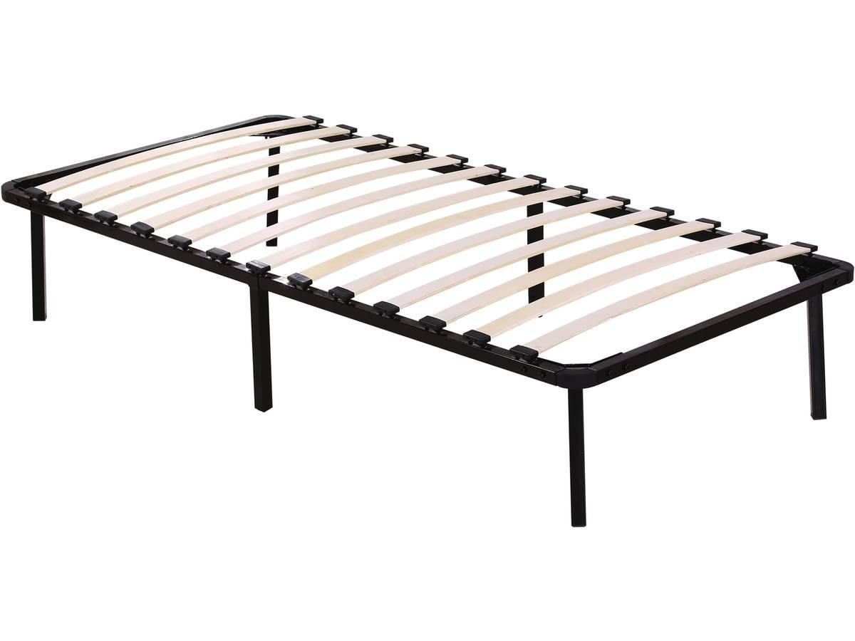 LATTENROST cadre à lattes + pieds pour matelas de 90 x 190 cm - 13 lattes Schwarz - Schwarz, Metall (190/90cm) - Habitat Garten