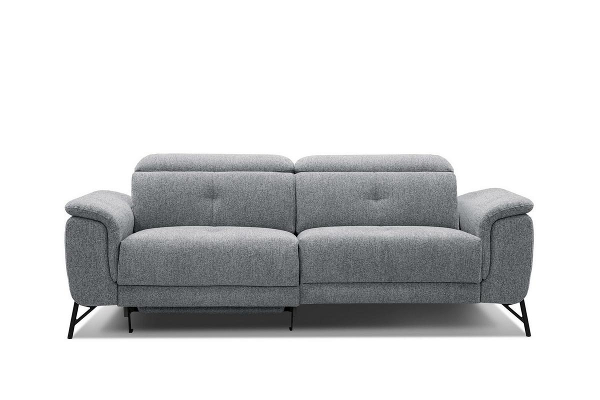 SOFA AVENA 3-Sitzer mit 1 Relaxfunktion, grau - Grau, Holzwerkstoff/Textil (204/80/108cm) - Wozimo