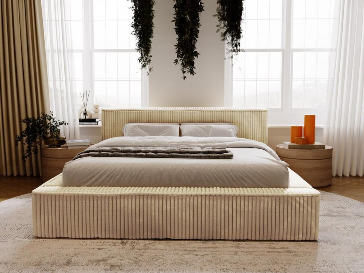 POLSTERBETT Lago 140x200 Beige - Beige, Textil (140/200cm) - Graingold