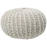 POUF Conrad 50/50/35 cm - Beige, Naturmaterialien/Textil (50/35/50cm) - Beliani