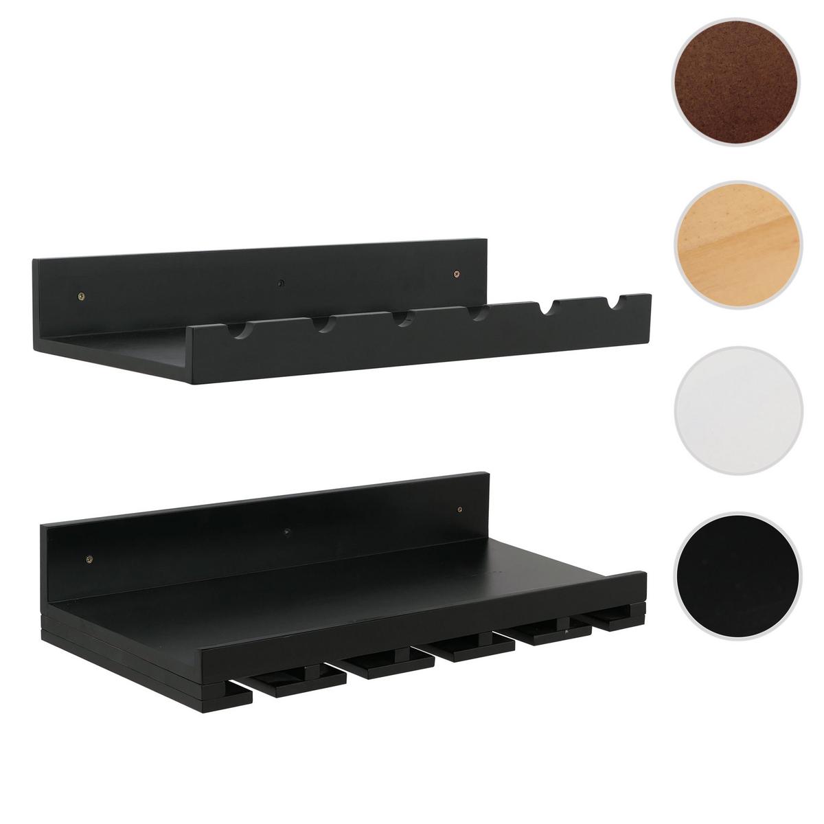 WEINREGAL Schwarz 2er-Set-Set - Schwarz, Holz (61/12/28cm) - MCW