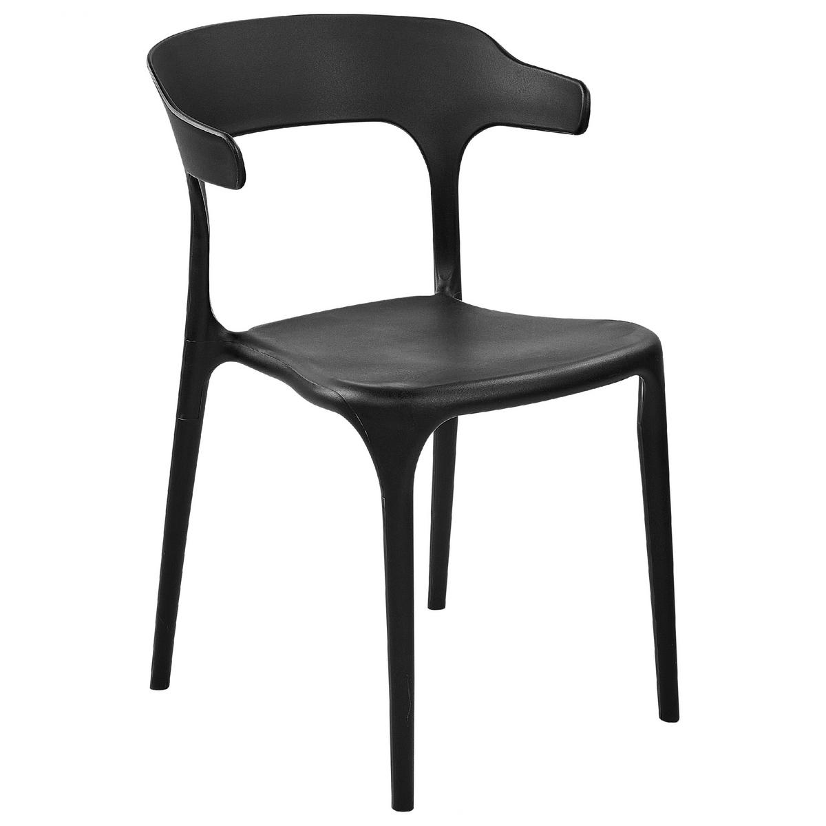 GARTENSTÜHLE 8er-Set Kunststoff schwarz Gubbio - Schwarz, Kunststoff (50/76/49cm) - Beliani