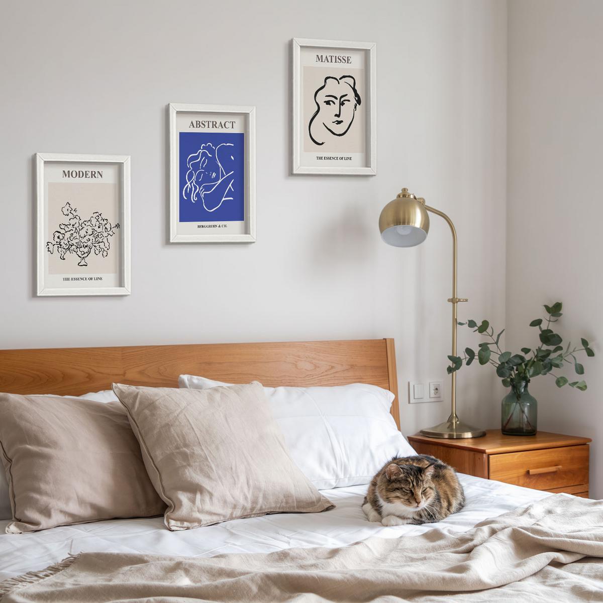 BILDER SET 3er Set - 20x30 cm Weißer Rahmen - Matisses moderne Plakate - Weiß, Kunststoff (20/30cm) - TULUP