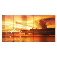 WANDUHR aus Glas 60x30 cm - Westen - Orange, Glas (60/30/0.4cm) - TULUP