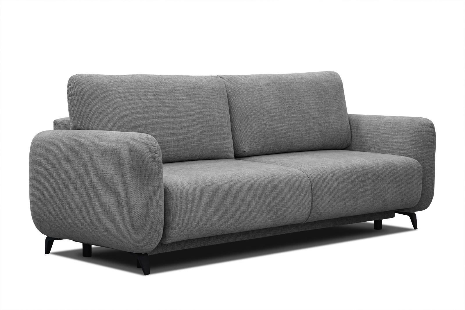 SOFA DRAKE 3-Sitzer mit Schlaffunktion, grau - Braun/Grau, Holz/Textil (232/90/107cm) - Wozimo