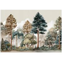 FOTOTAPETE Wald Bäume Grün 250x175 cm - Multicolor, Papier (250/175cm) - Wallarena