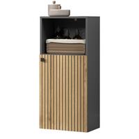 BADKOMMODE Evoke Eiche, grau 40 x 95 cm, Badschrank in modernem Design - Eichefarben/Anthrazit, Holzwerkstoff/Metall (31/95/40cm) - Top.Furn