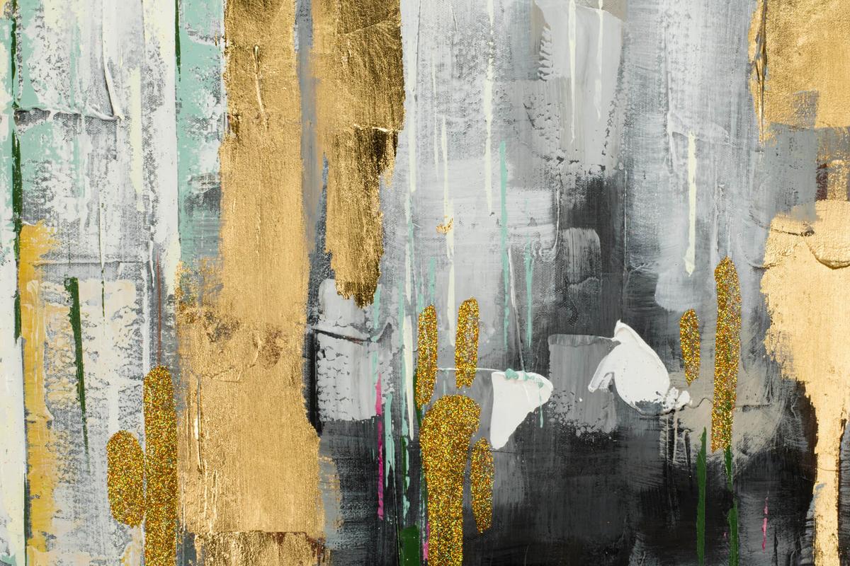 ÖLGEMÄLDE 120/80 cm - Gelb, Holz/Textil (120/80cm) - KUNSTLOFT