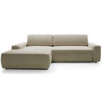 ECKSOFA Baleo Beige Chenille-Bezug - Beige/Schwarz, Kunststoff/Textil (264/162cm) - Selsey