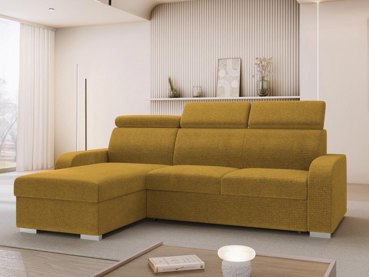 ECKSOFA Oslo 2rLC - Gelb/Silberfarben, Holz/Textil (235/170cm) - MIRJAN24