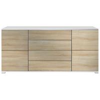 SIDEBOARD Rova Eiche sägerau - Hellbraun, Holzwerkstoff (166.5/75.5/35cm) - Vladon