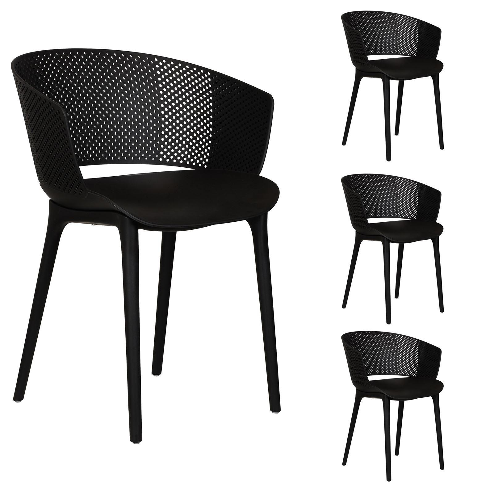 GARTENSTÜHLE OLINDO 4er-Set schwarz - Schwarz, Textil (43/81/47cm) - IDIMEX