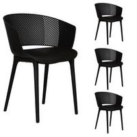 GARTENSTÜHLE OLINDO 4er-Set schwarz - Schwarz, Textil (43/81/47cm) - IDIMEX