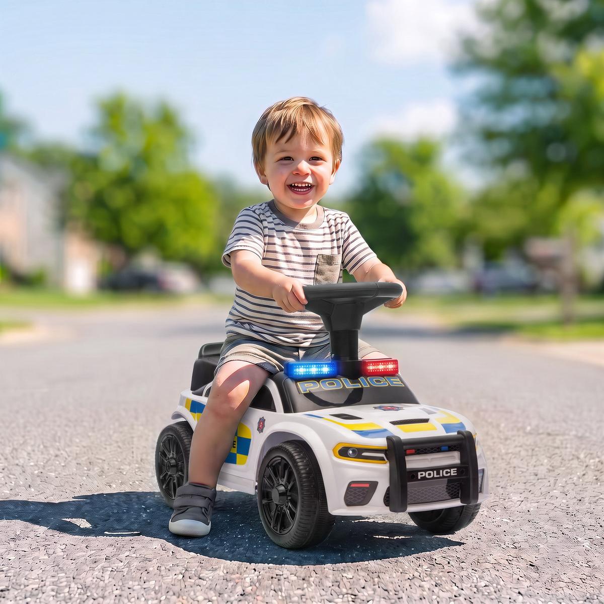 KINDER-RUTSCHAUTO PP-Kunststoff Weiß - Weiß, Kunststoff (65/29.5/36cm) - AIYAPLAY