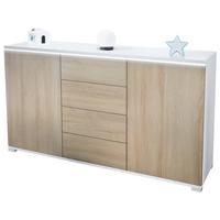 SIDEBOARD Faro Eiche sägerau - Eiche San Remo, Holzwerkstoff (138.5/75.5/35cm) - Vladon