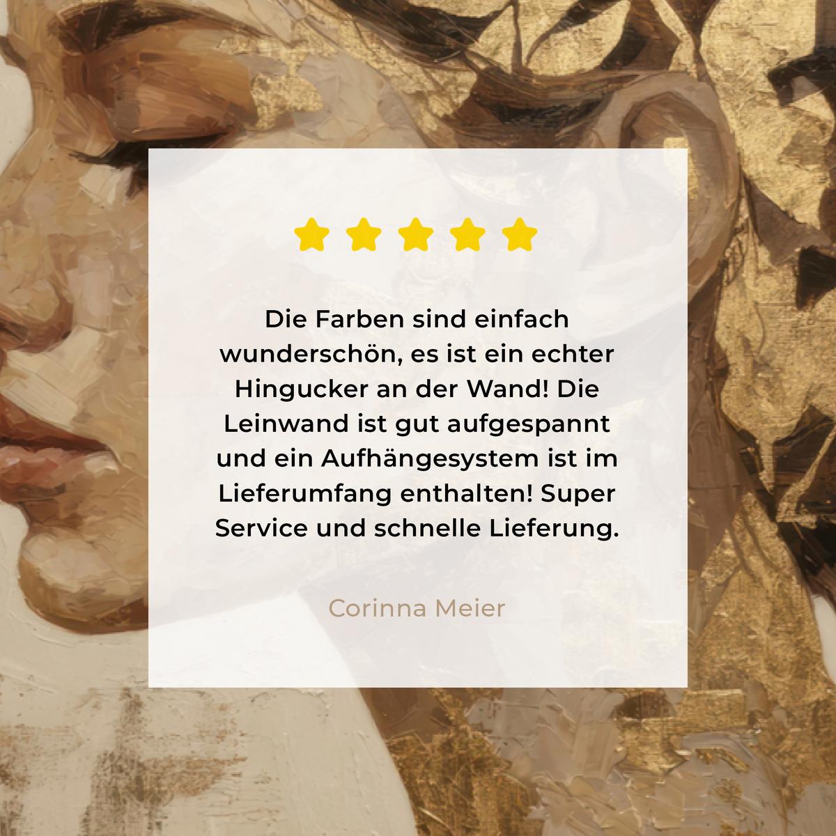 LEINWANDBILD Frau - Gold - Abstrakt - Textur Deko Schlafzimmer 30x20 cm - Goldfarben, Textil (30/20cm) - MuchoWow