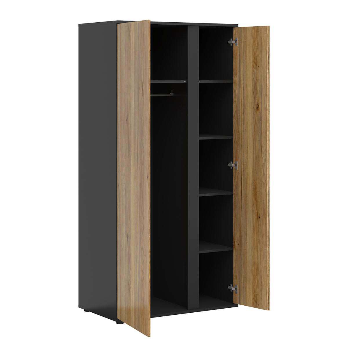 SCHRANK 2 Türen Pia Holz - Braun, Holzwerkstoff (95/196/55cm) - Petits-meubles