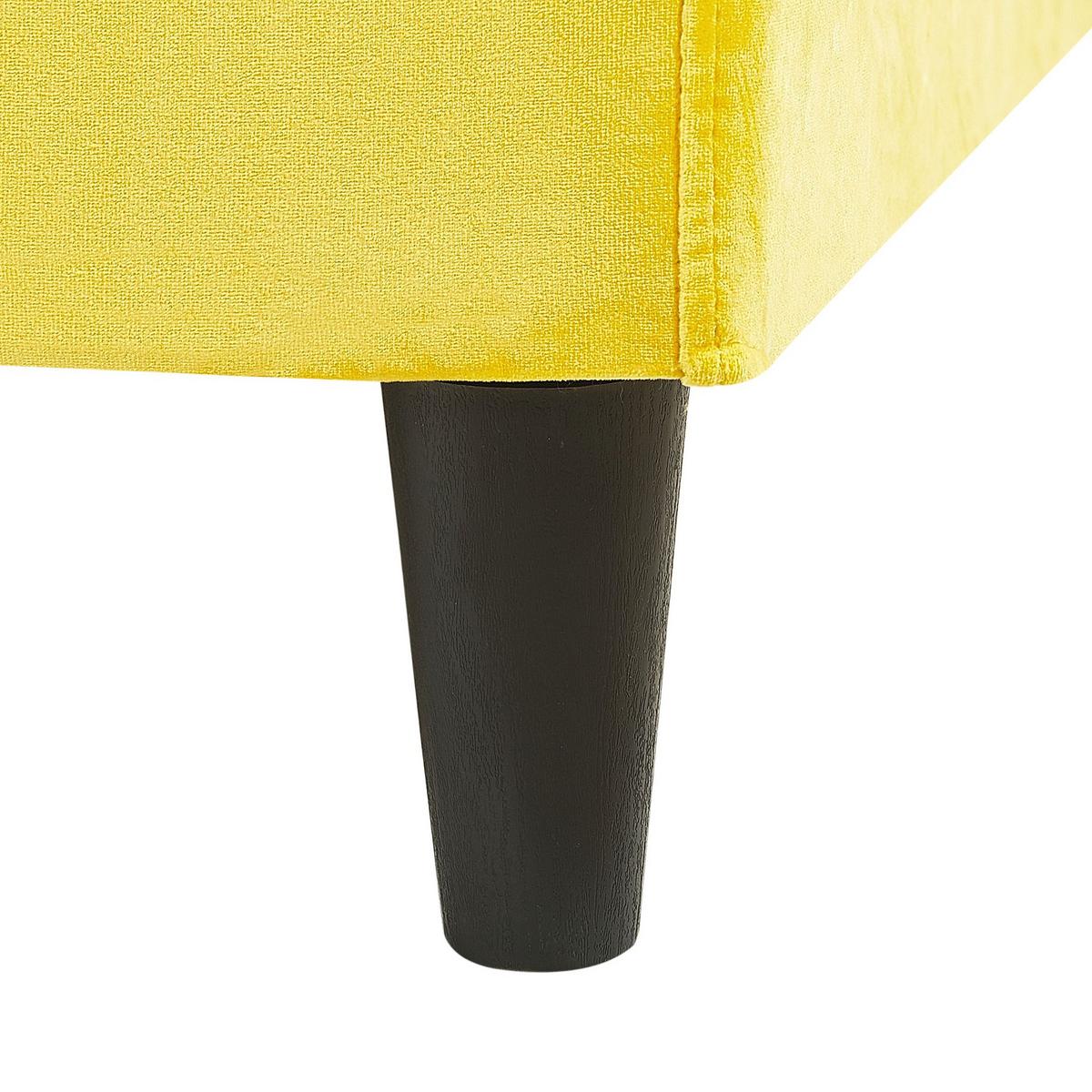 BETTRAHMENBEZUG Samtstoff 160/200 cm Gelb Fitou - Gelb, Textil (170/214cm) - Beliani