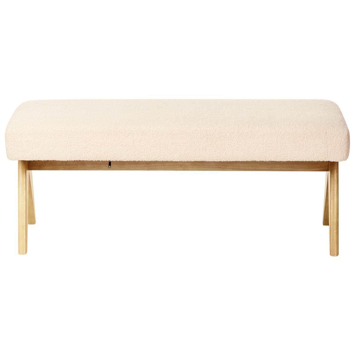 SOFA-SET Bouclé Cremeweiß/Hellbraun Tamre - Creme/Weiß, Textil (148/79/78cm) - Beliani